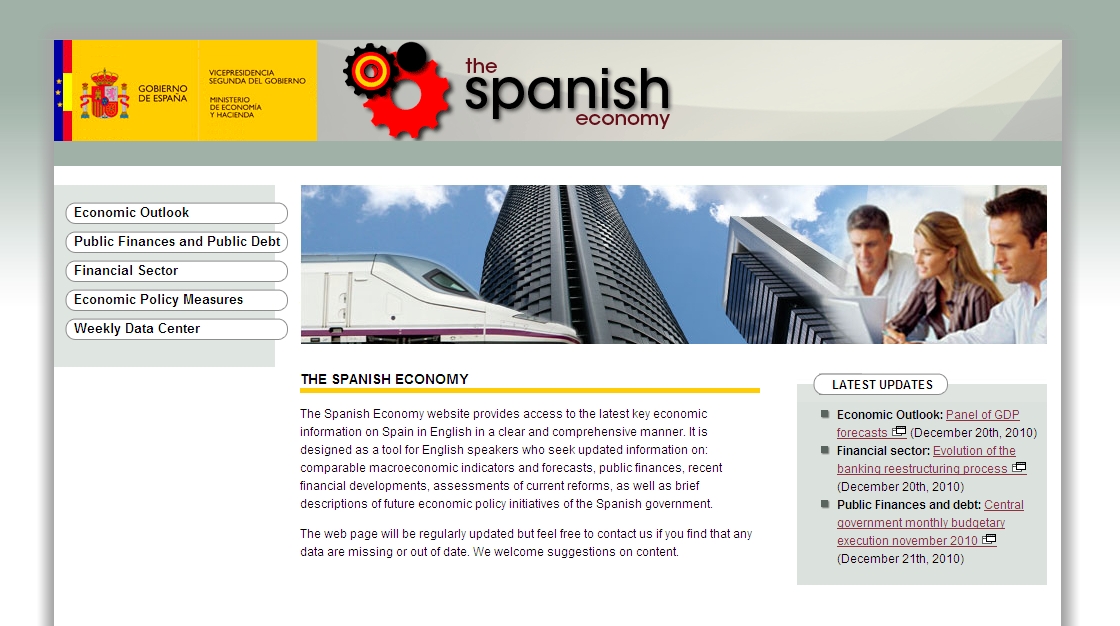 El gobierno lanza una web con información económica en inglés