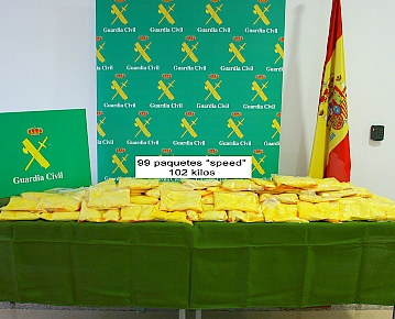 La Guardia Civil interviene más de 100 kilos de “speed” en una operación antidroga a nivel internacional