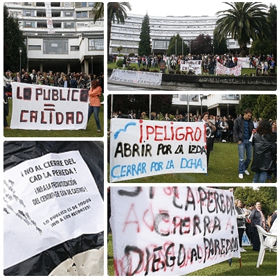 Más de dos centenares de personas se concentran contra el cierre de La Pereda