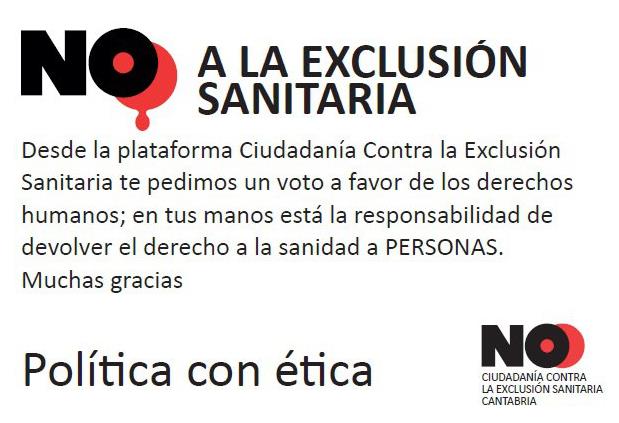 La plataforma 'Ciudadanía Contra la Exclusión Sanitaria' pide a los parlamentarios que rechacen la exclusión sanitaria