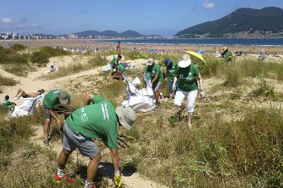 Retiradas seis toneladas de plantas invasoras de la playa Salvé de Laredo