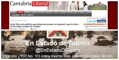 La cuenta de Twitter @enestadodguerra ha sido denunciada por la socialista Leire Díez