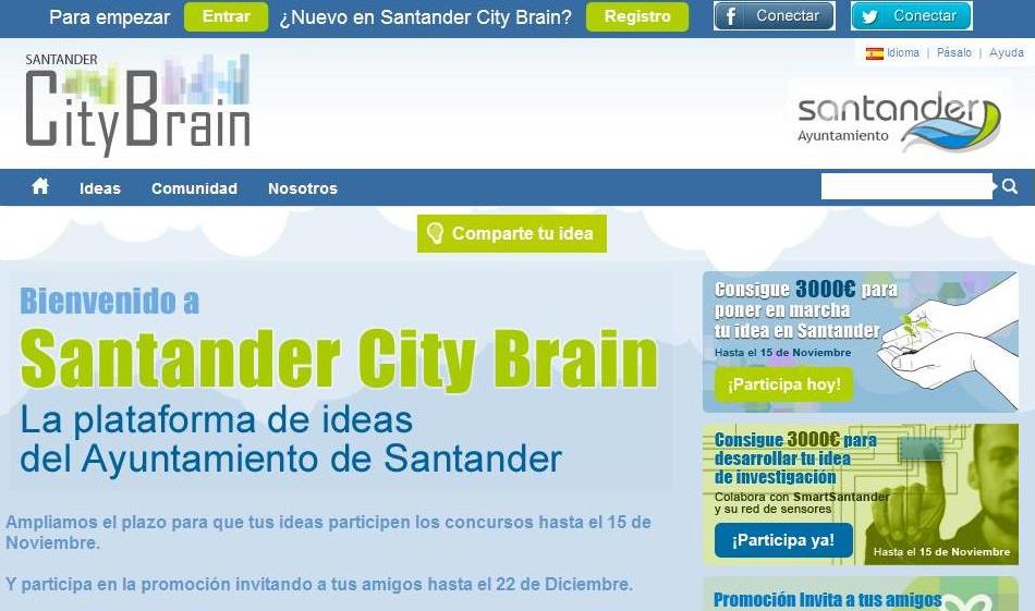  34 ideas compiten hasta ahora dentro del  concurso abierto en ‘Santandercitybrain’