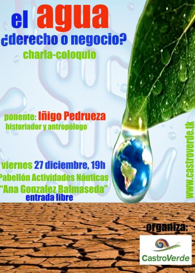 CastroVerde organiza una charla-debate sobre el agua