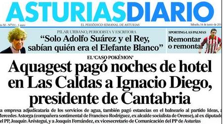 Portada de "Asturias Diario" del sábado 14 de junio