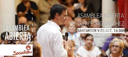  El Secretario General del PSOE visita Santander para participar en una asamblea abierta