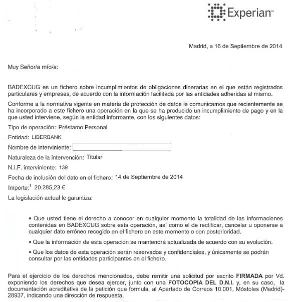  Liberbank incluye en listas de morosos a afectados por preferentes