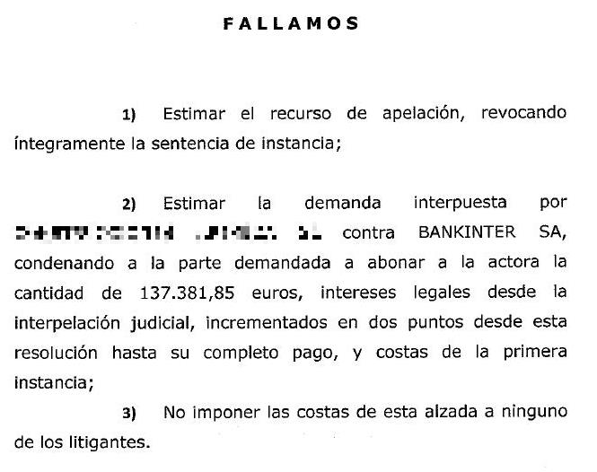 Bankinter, condenada a indemnizar con 137.000 euros a un promotor inmobiliario que invirtió en preferentes