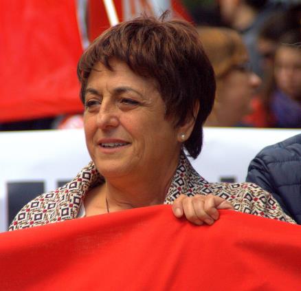 María Jesús Cedrún, durante la manifestación del 1 de mayo en Santander / CANTABRIA DIARIO