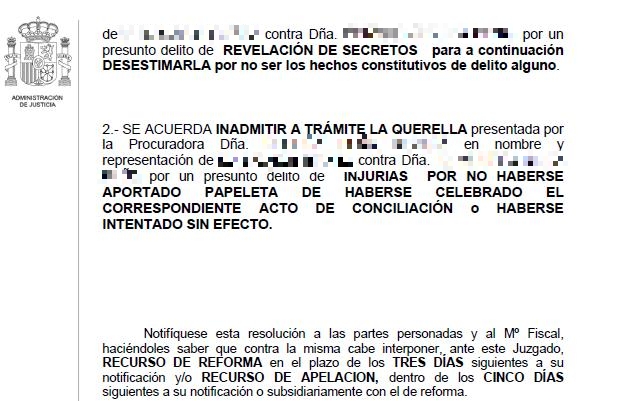 Desestimada la querella de un simpatizante de Manos Limpias contra una periodista que reveló su filiación política