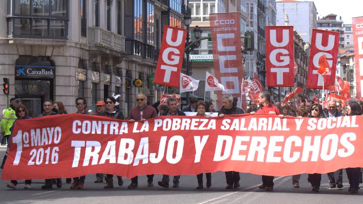 Manifestación del 1 de mayo de 2016 en Santander / Foto: archivo CANTABRIA DIARIO