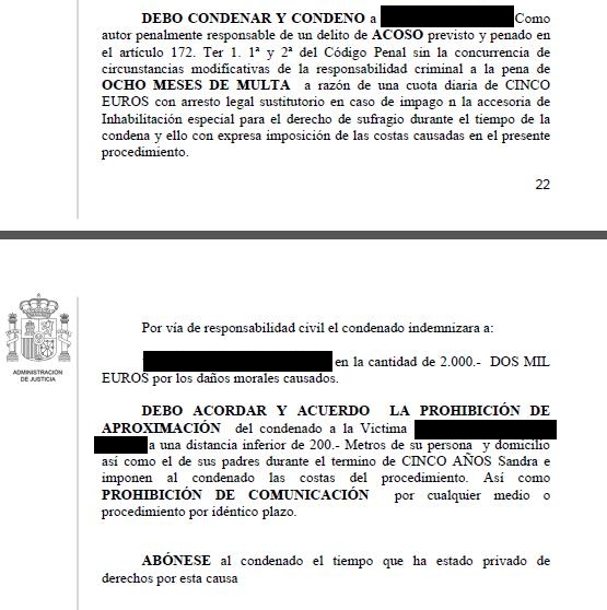 Multa de 1.200 euros y cinco años de alejamiento por acosar a una compañera de trabajo