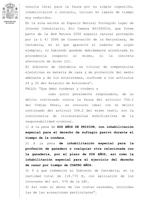 Confirmada la condena a un ganadero por echar veneno en el monte y matar a 4 buitres y 11 milanos