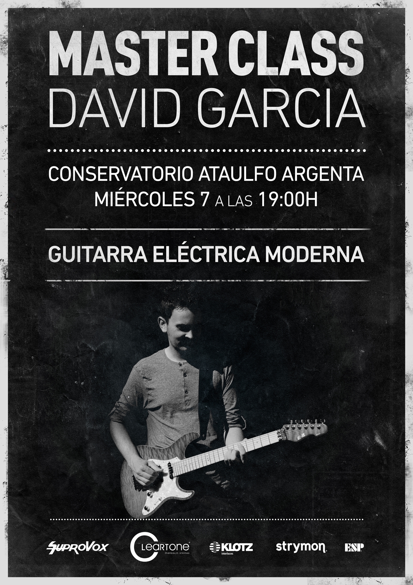  Clase magistral de guitarra eléctrica moderna en el conservatorio municipal