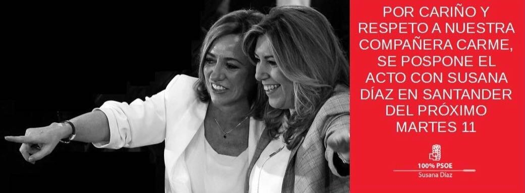 Se pospone el acto de Susana Díaz en Santander por la repentina muerte de Carme Chacón