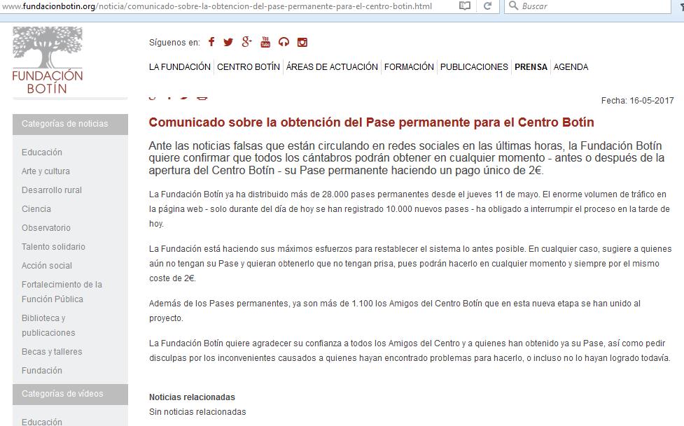 El Centro Botín niega el bulo de que el pase permanente para cántabros solo se puede conseguir durante dos días