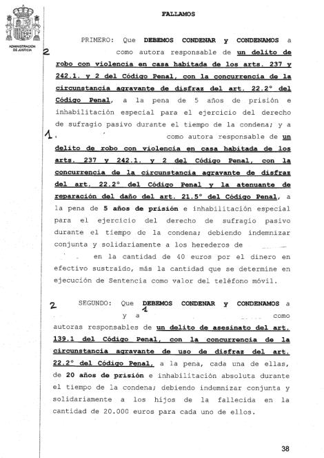 25 años de prisión a cada una de las dos mujeres que robaron y asfixiaron a una amiga anciana en su propia casa