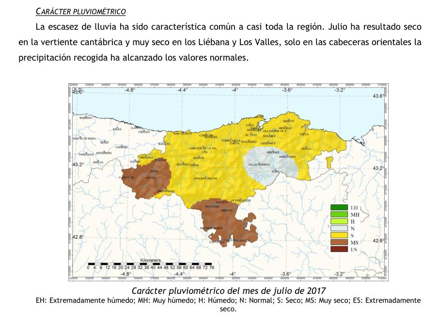 Julio fue seco y cálido en Cantabria