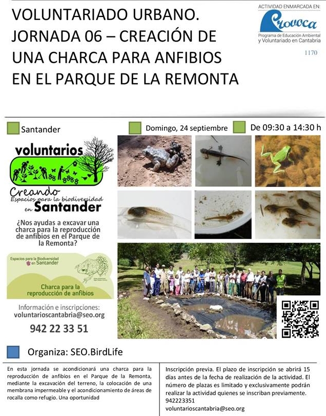  El parque de la Remonta acogerá una jornada medioambiental que incluirá la creación de una charca para anfibios