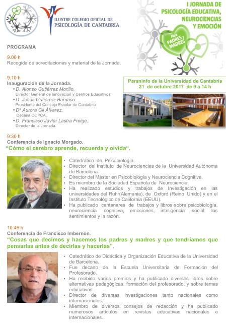 El Colegio de Psicología organiza la I Jornada de Psicología Educativa, Neurociencias y Emoción para padres