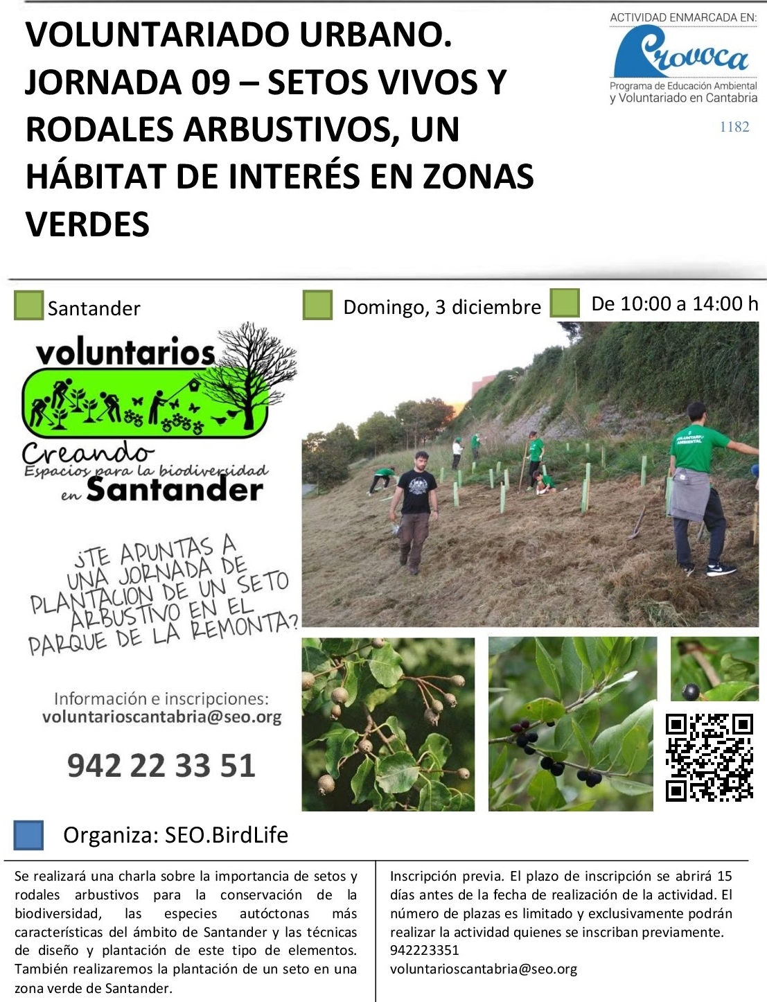  La Remonta acogerá una jornada de voluntariado ambiental que incluirá la plantación de setos y rodales arbustivos