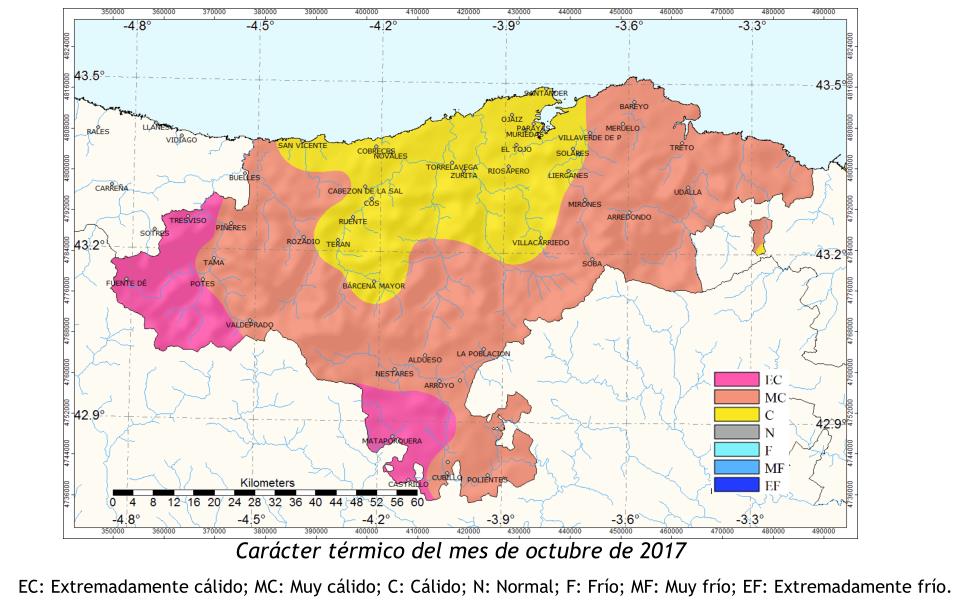 Octubre fue muy cálido y seco en Cantabria - Fuente: AEMET