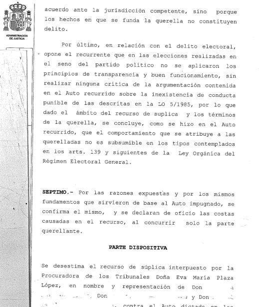 El TSJC confirma el archivo de la querella contra la presidenta del Partido Popular