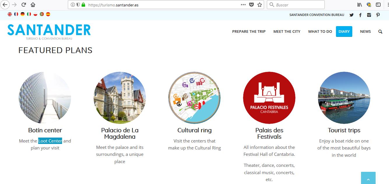 Centro Botín se traduce como "Loot Center" - La versión en inglés de la web de Turismo de Santander, a golpe de traductor automático