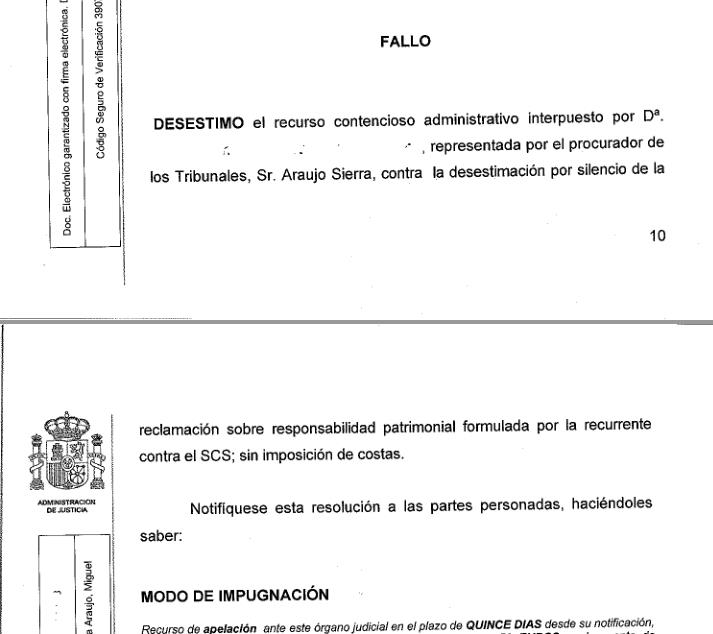 El Servicio Cántabro de Salud no tendrá que indemnizar a una paciente tratada con un medicamento tóxico