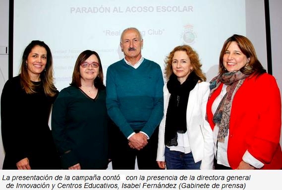 Educación y el Racing impulsan la campaña ‘Paradón al acoso escolar’