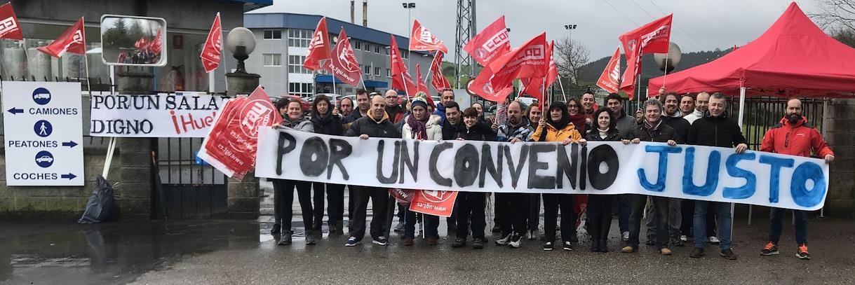 El primer día de huelga paraliza la actividad productiva de la fábrica de Lácteos de Santander