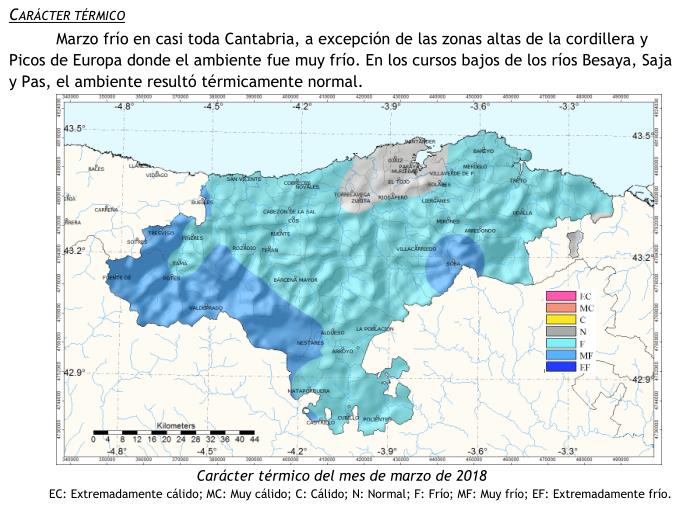 Marzo fue frío y muy húmedo - Fuente AEMET