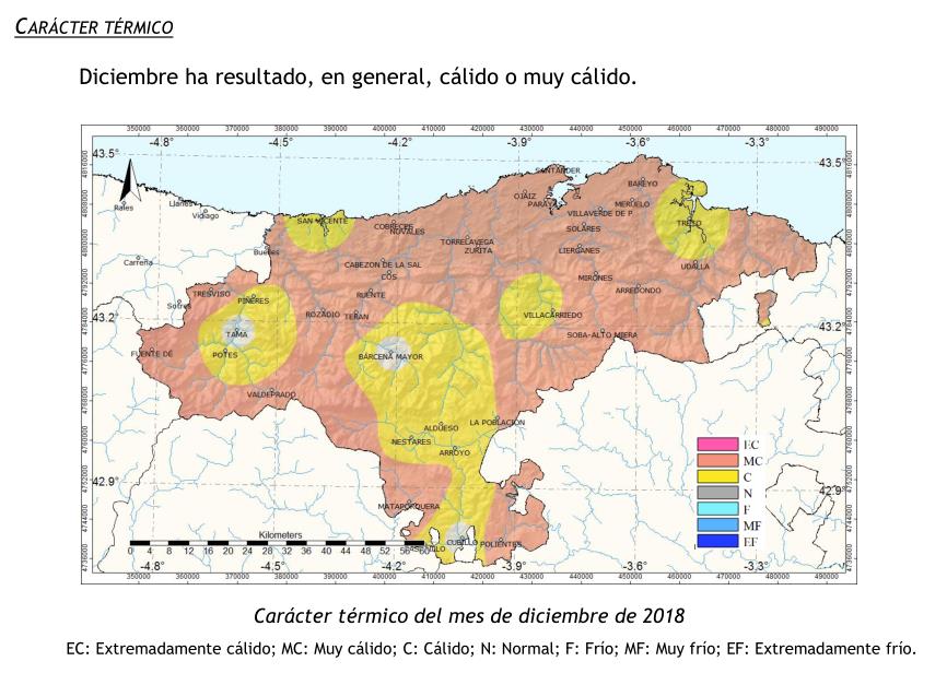 Cantabria tuvo un mes de diciembre entre los cuatro o cinco más secos desde 1981