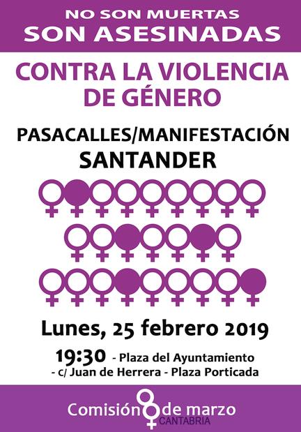 La Comisión 8 de Marzo organiza este próximo lunes un pasacalles y una manifestación en su campaña "Los 25 de cada mes"