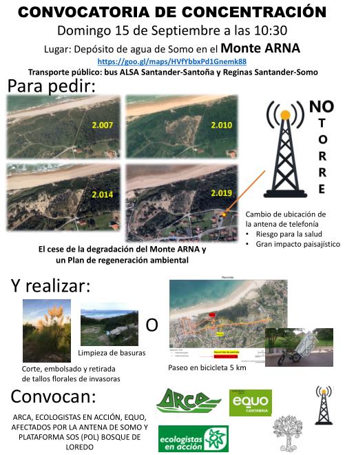 Convocada una concentración para evitar el 'continuo deterioro' del Monte Arna de Somo