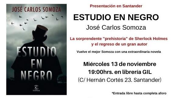 José Carlos Somoza presentará en Santander su novela "Estudio en negro"