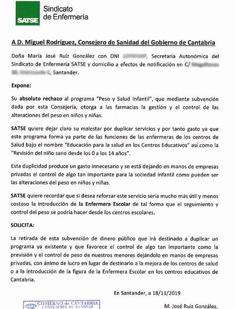 Un sindicato pide a Sanidad la retirada de un programa de peso y salud infantil en farmacias cántabras por "intrusismo"