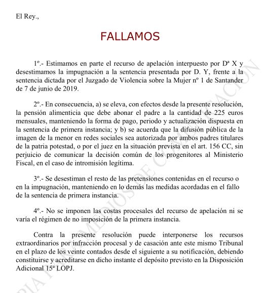 Estimada la petición de una mujer para que su expareja no difunda la imagen de la hija en común sin su consentimiento