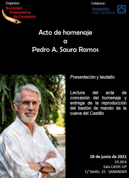  Pedro Saura recibirá el Premio de Honor de la Sociedad Prehistórica de Cantabria