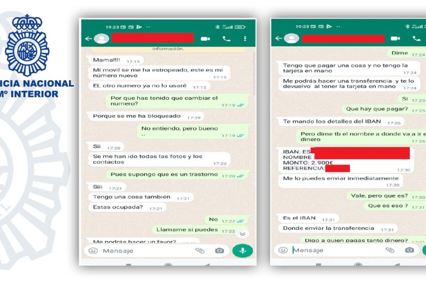  La Policía Nacional alerta de una nueva estafa a través de WhatsApp en la que simulan ser un familiar en apuros