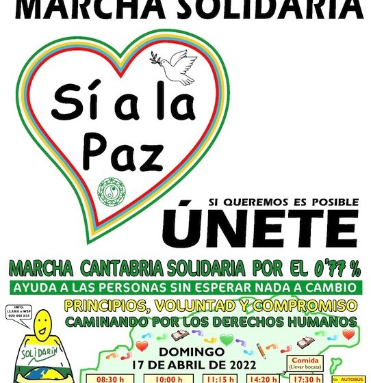  El domingo Camina por la Paz recorrerá Bárcena de Cicero, Hazas de Cesto, Solórzano, Voto y Colindres