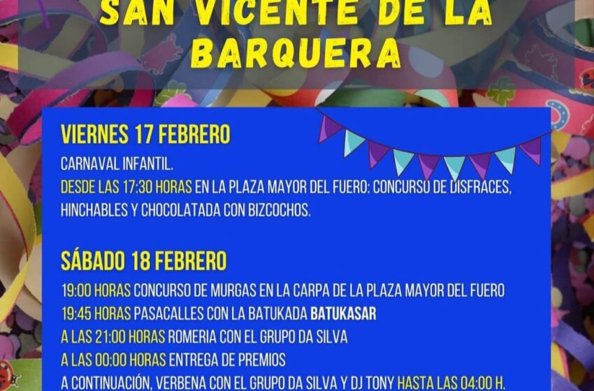 San Vicente de la Barquera vivirá el Carnaval los días 17 y 18 de febrero