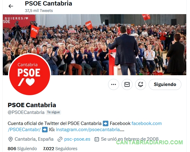  Los partidos políticos cántabros pierden la insignia azul de verificación de Twitter