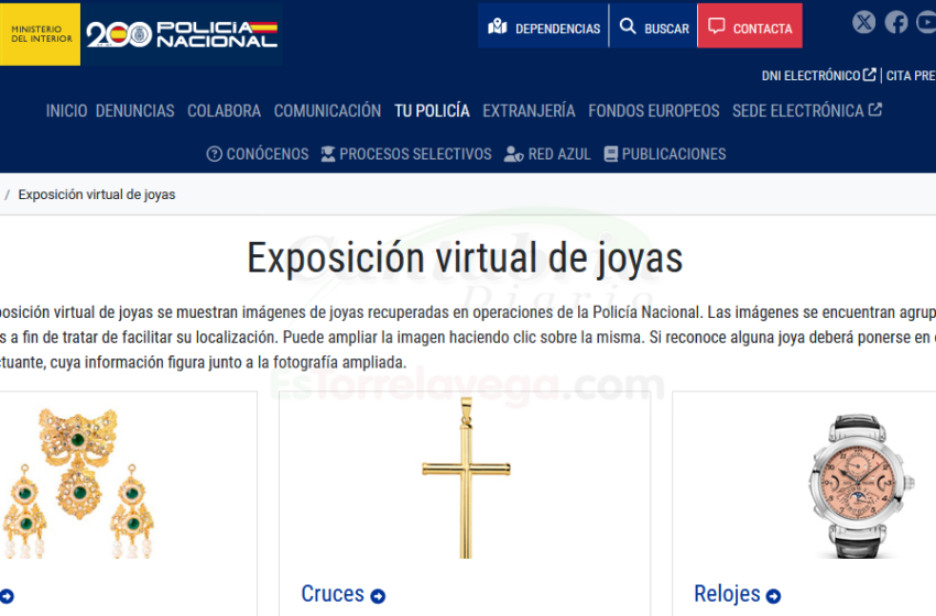 ¿Le robaron alguna joya? La Policía Nacional las expone en una página web para que las identifique