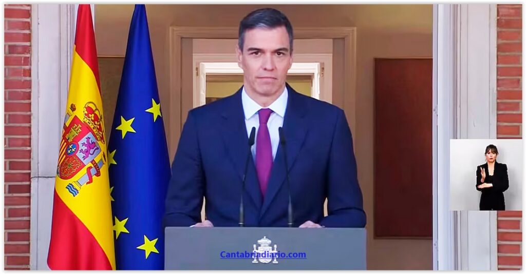 Pedro Sánchez durante su comparecencia en La Moncloa este lunes 29 de abril