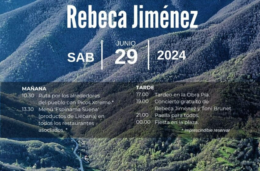  Espinama Suena trae a Rebeca Jiménez el sábado 29 de junio