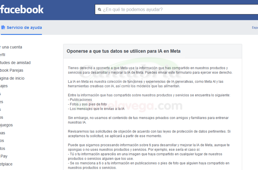  Facebook: rechaza que usen tus datos para la IA