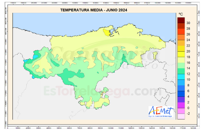 En junio llovió en Cantabria un 8% más de lo esperado