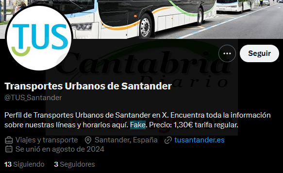  Eliminada la cuenta que suplantaba al TUS de Santander en Twitter (X)