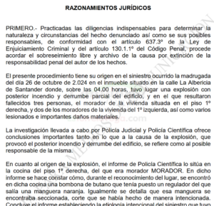 El Juzgado archiva la causa por la explosión de un edificio en La Albericia en la que resultaron fallecidas tres personas